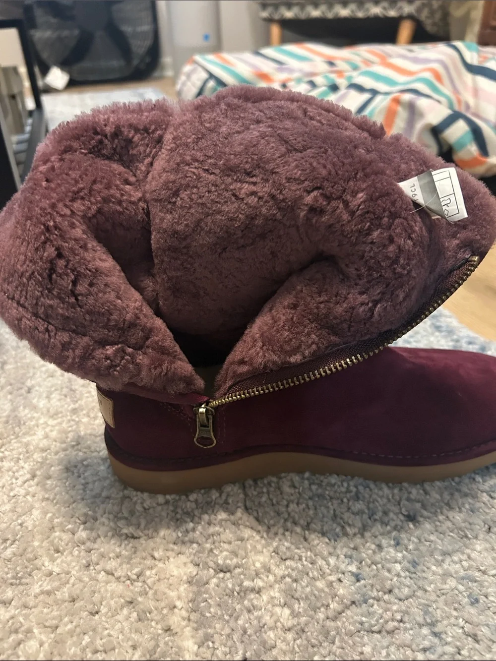 UGG Women's Suede Mid-Calf Boots in Burgundy Plum